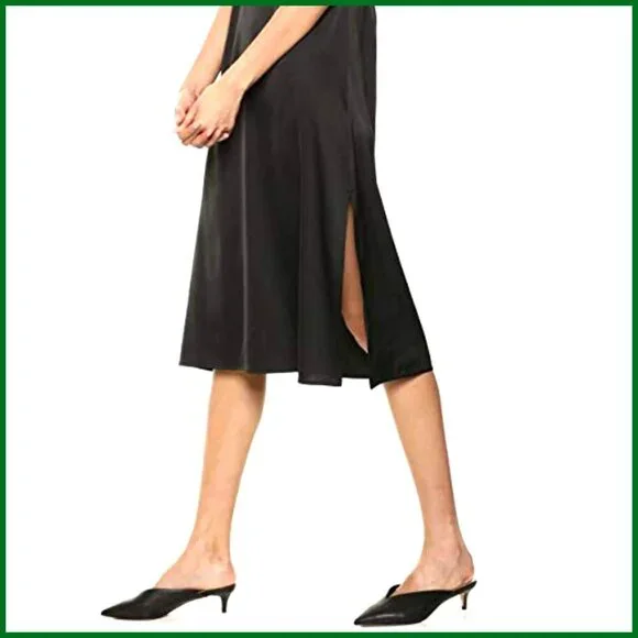 Silky Slip Dress Adjustable Straps Midi Length Lightweight Body Skimming Fit - Picture 3 of 7